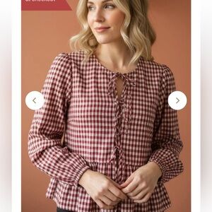 Sunday edition LONG SLEEVE FRONT BOWS CLOSURE BLOUSE small